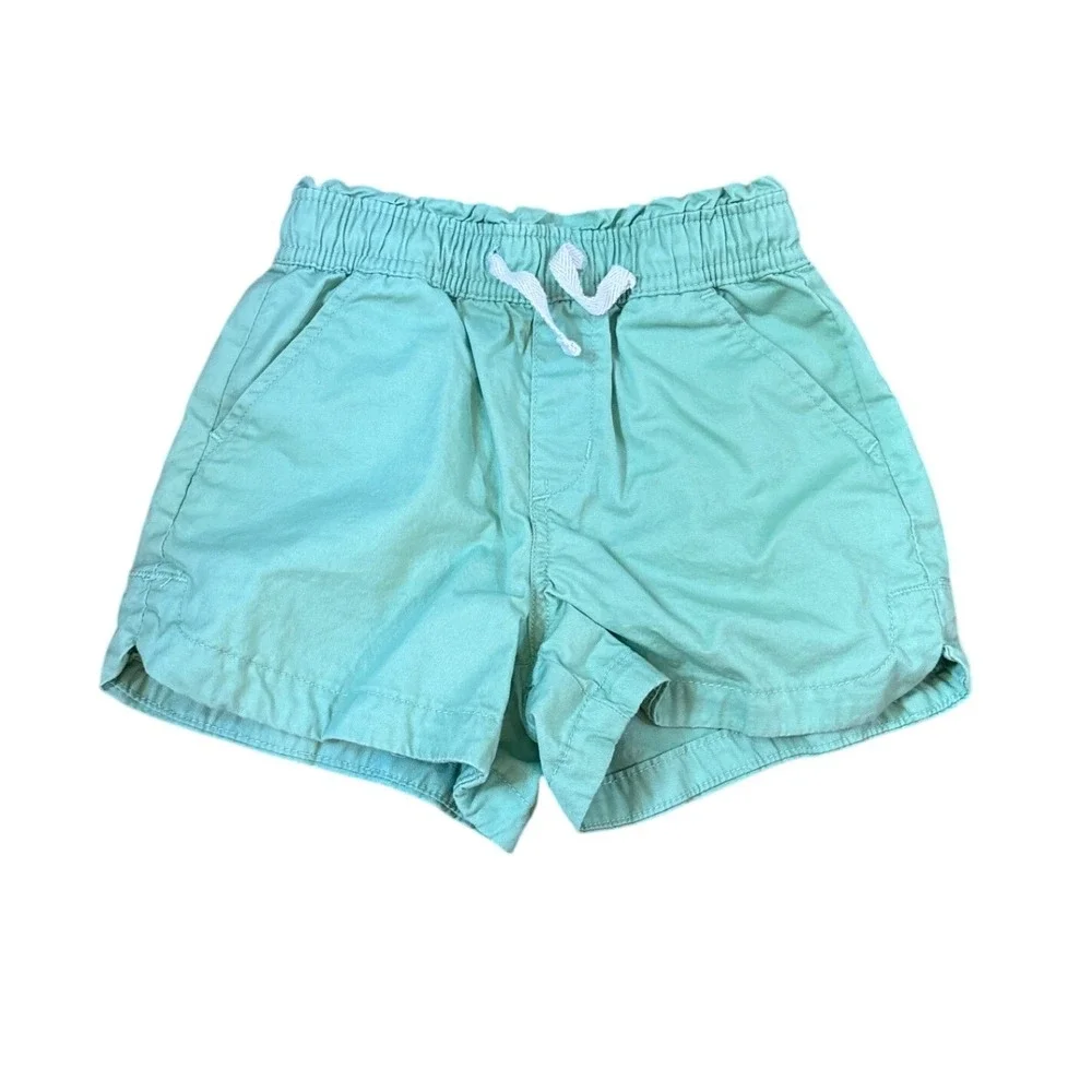 Gap Kids Chino Shorts Kids Mint Green Paperbag Waist Pull On SIZE XS 4/5